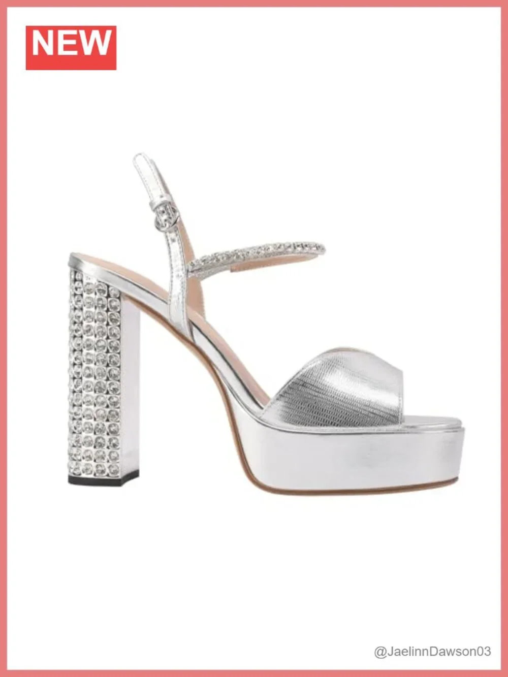 Rhinestone Heeled Sandals for Women Crystal Chunky Platform Ankle Strap Wedding
